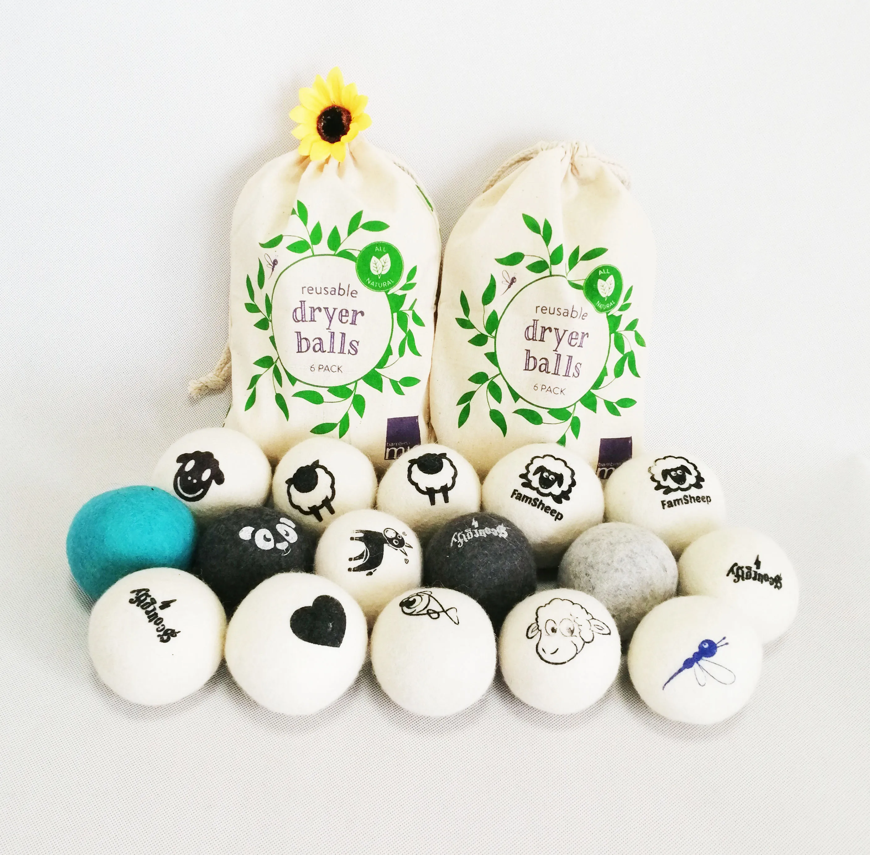 

6-Pack XL 100% Biologico Merino Lana Cotone dryer sfera Della Lavanderia con DDP servizio FBA, N/a