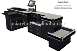 checkout counter with conveyor belt supplier