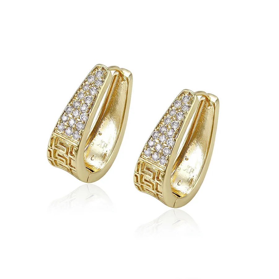 

94113 xuping big shiny stone earrings, 14k gold earrings, wholesale italian costume jewelry