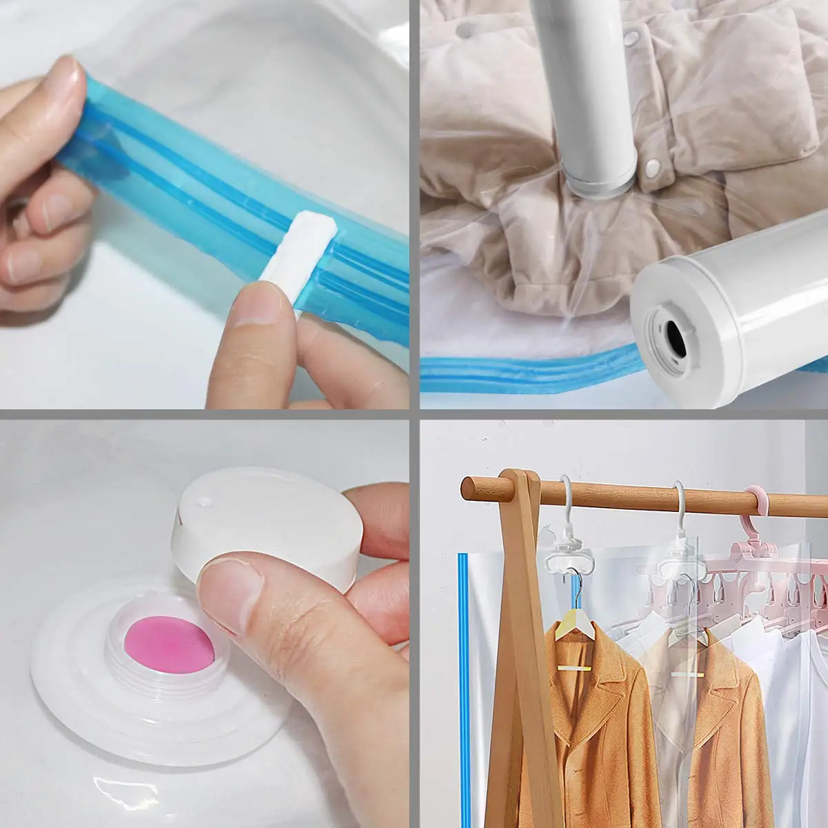 Hanging Vacuum Space Saver Bags For Clothes Dress,Winter Coats Garment