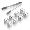 Stainless Steel 304 Bar Party Cube 8 pcs set with ice tong Reusable Chilling Whiskey Stones hot sell Ice Cubes