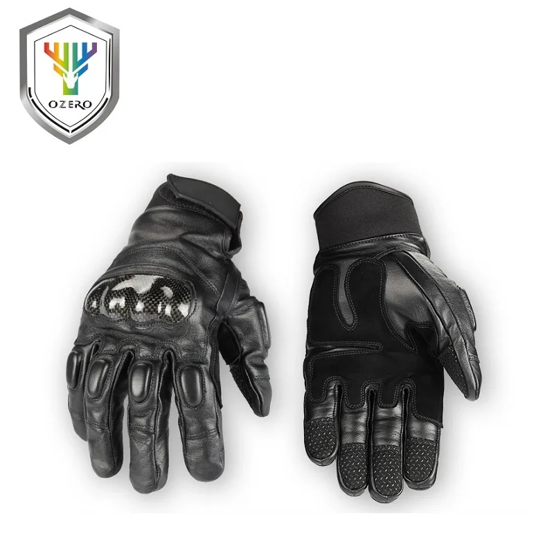 

Supply new fashion cow leather motorcycle gloves for man, Black