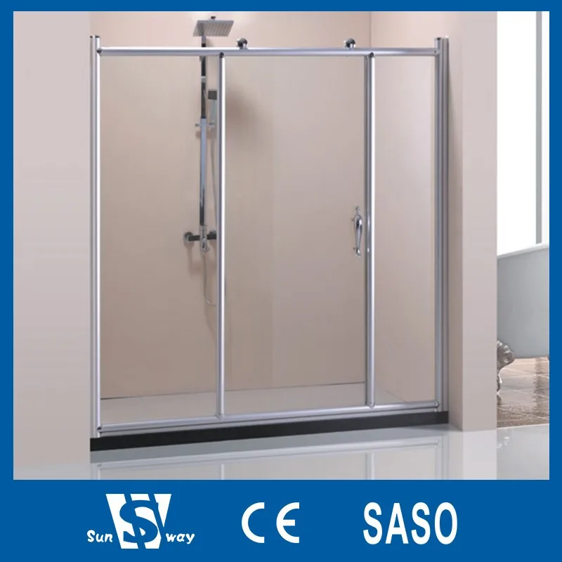 Indoor tempered glass sliding door shower,8mm shower box,frameless glass shower door