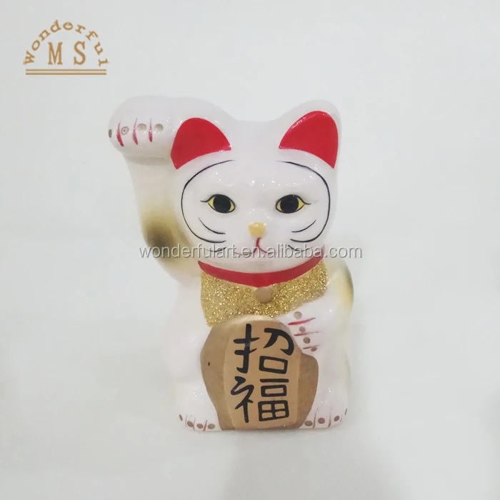 wholesale japanese traditional maneki neko custom gold porcelain ceramic lucky cat for Shop and Office Decoration