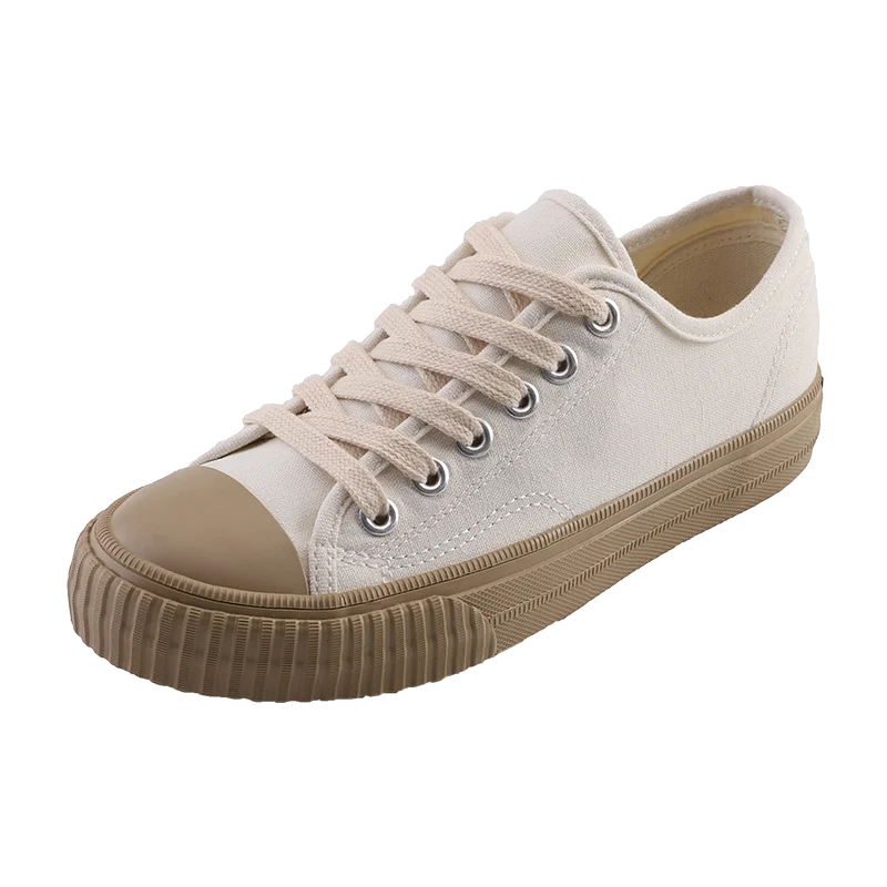 

Wholesale Rubber Sole Nonslip Vulcanized White Canvas Sneakers Women Casual Shoes