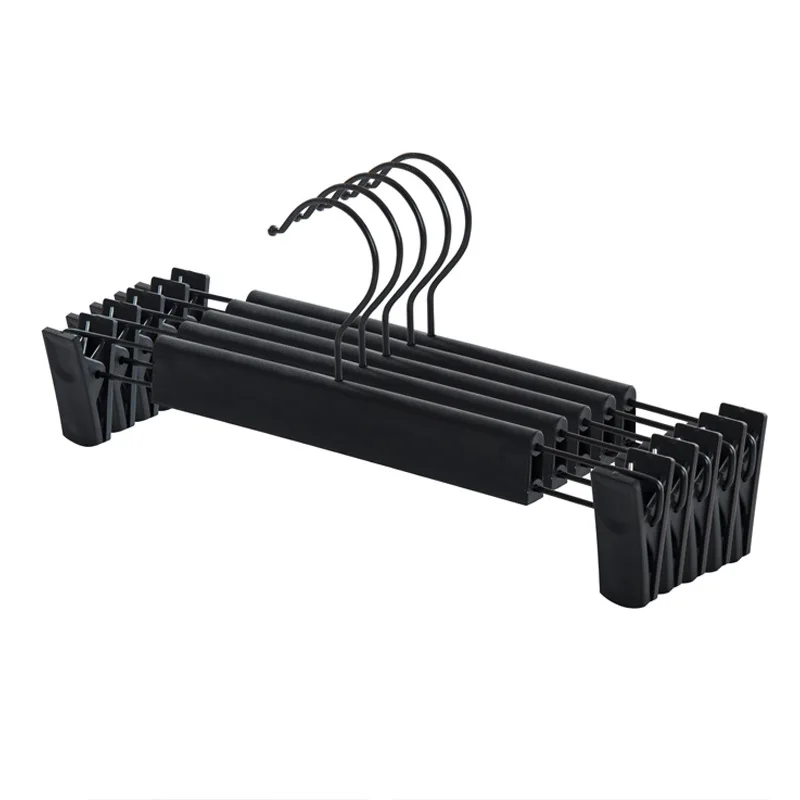 Z445 Plastic Black Hanger For Lingerie Underwear Anti-skidding Clothing Pants Skirt Clip Hangers Rack