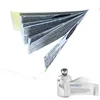 Multi-page leaflet labels for plastic bottle extended content labels