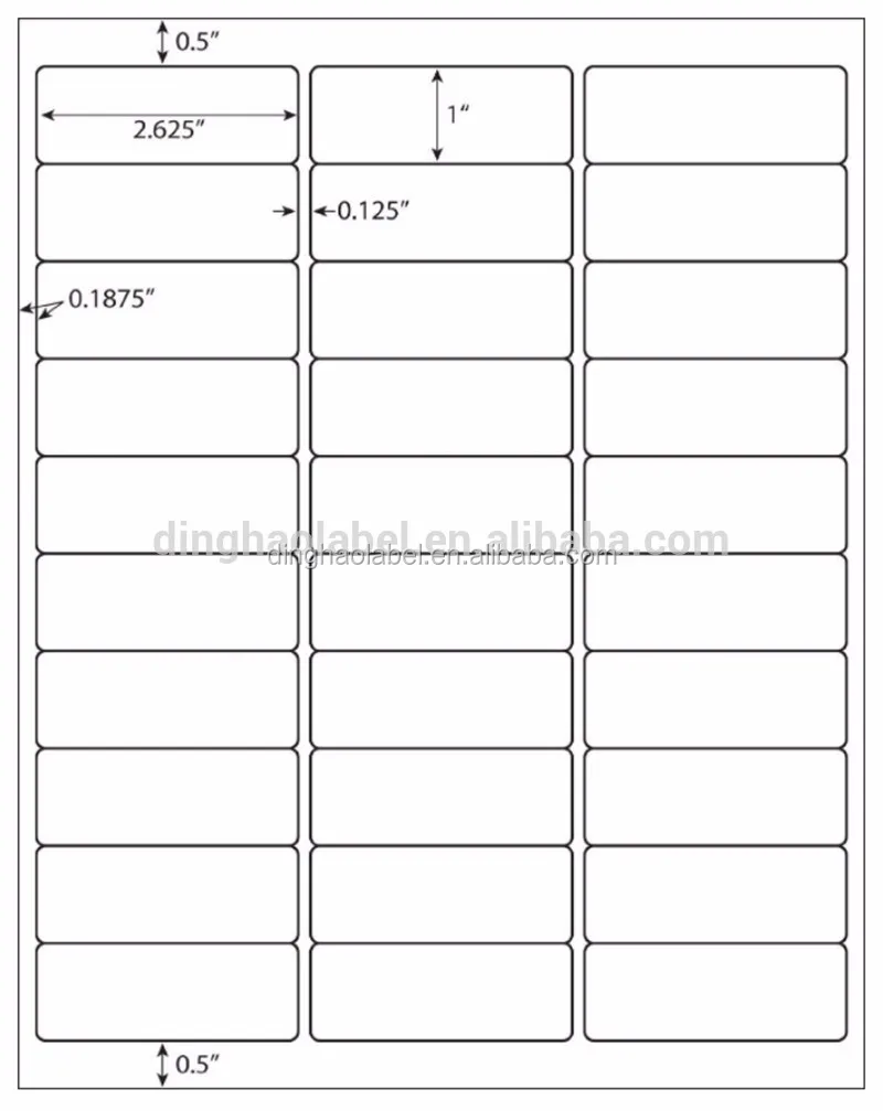 30 Up Self Adhesive White Mailing Address Laser Labels For Usps - Buy Mailing Address Laser ...