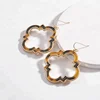2018 New Fashion Women Fall Winter 4 color Geometric Metal Frame Acrylic Earrings Tortoise Shell Drop Earrings Stock