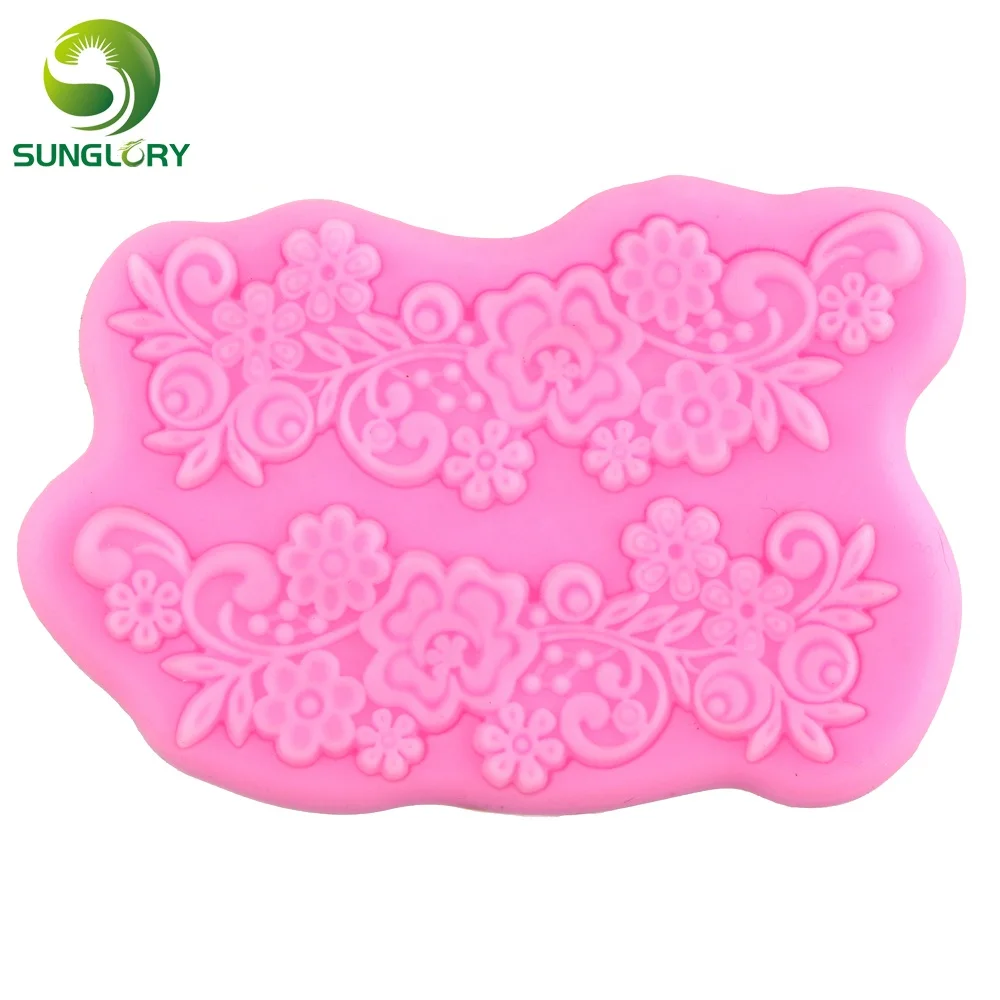 

Flower Silicone Lace Mold Sugar Silicone Lace Mat Soap Mold For Cake Decoration Fondant Lace Mold Cupcake Baking Tools