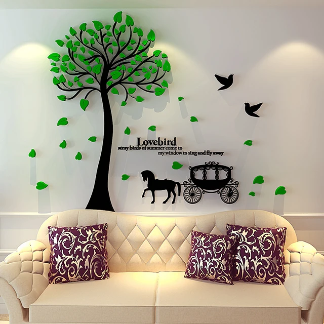 
3d wall stickers home decor XL tree wall decals art acrylic custom tree wall stickers 