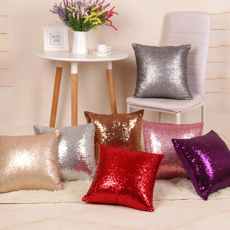 Chain Stores Goods High Quality Sequin Polyester Bling Pillow