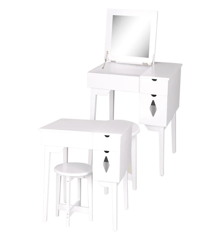 White Small Bedroom Makeup Vanity Dressing Desk With Mirror Buy
