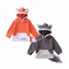 Fleece Orange Gray Autumn Children's Wear Coat Baby Boy Girl Lovely Fox Hoodies sweatshirts Wholesale Price