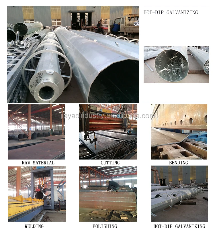 manufacturer 30m galvanized communication radio tower monopole