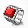 New Arrival Vintage Style Personality multi colored Stainless Steel gemstone ring