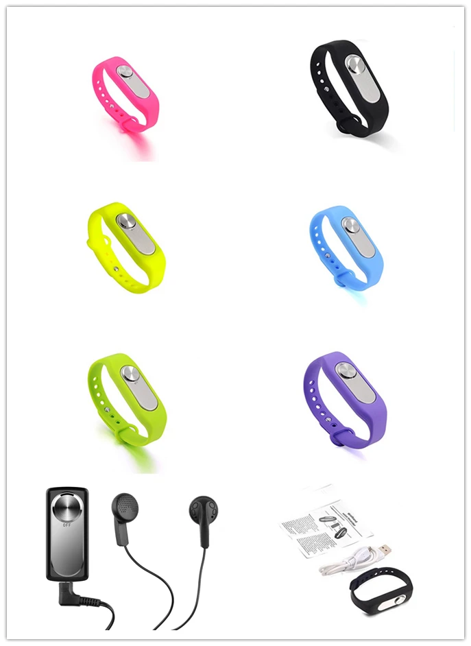 16GB Black,Yellow,Green,Blue,,Purple,Rosy Mini Kids Watch Voice Recorder,Bracelet Voice Recorder