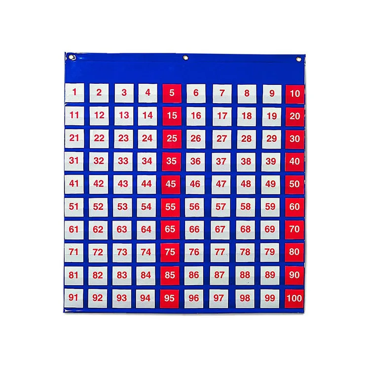 popular selling educational hundred pocket chart for school