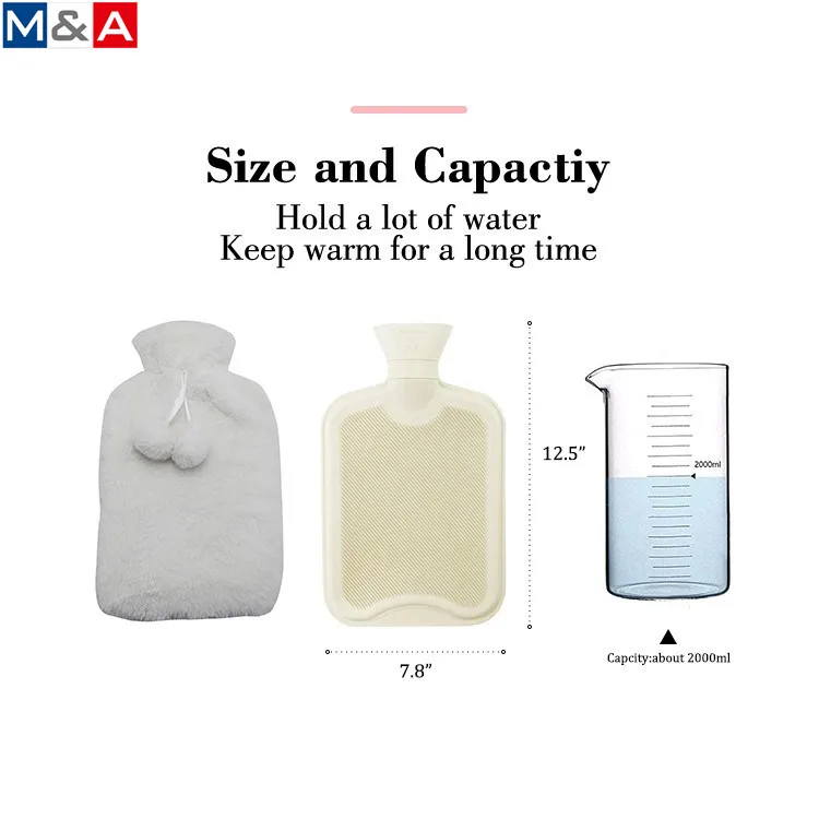
Eco-friendly fleece large hot water bottle rubber hot water bag 