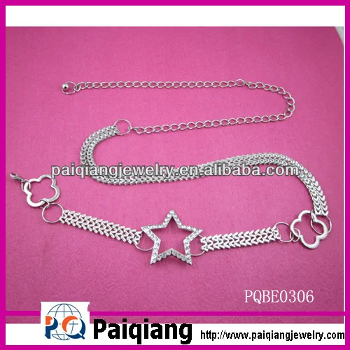 
fashion ladies star chain metal belt with rhinestones 