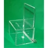 Hight quality products wholesale acrylic dog house shaped donation box with lock/with brochure holder