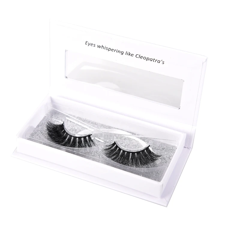 

Personalized custom lashes 3d false eyelashes private label eyelash packaging box white, Natural black