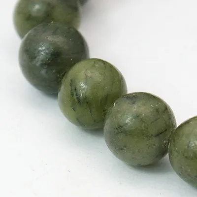 

PandaHall Gemstone Beads Natural Taiwan Jade Beads Round Olive about 6mm in diameter hole 0.8mm about 64pcs/strand 16"