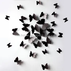Image of Black Butterfly Wall Stickers Art Decal PVC Butterflies Home DIY Decor SD102