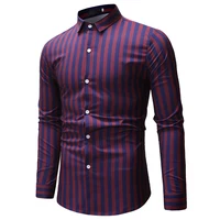 

E8ML15 New foreign trade AliExpress Amazon Ebay casual striped large size men's shirt