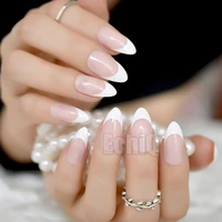 

Stiletto Nails Clear White Nude French Nail Pointed False Press on Nails for Girl Sharp End Full Cover Wear Nail Art Tips
