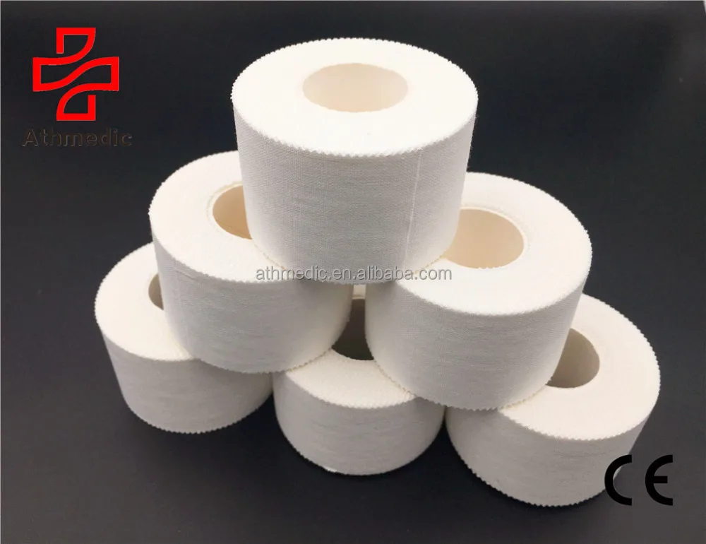 

2021 Athmedic high quality hand tear sport athlete cotton sport cotton white training tape white athletic tape