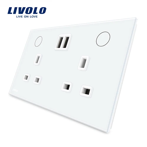 electric dual ports usb wall charger type c wall socket