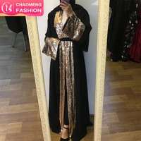 

1681#2019 spring summer women clothing sequins design turkish products moroccan kaftan muslim dress kimono islamic clothing abay