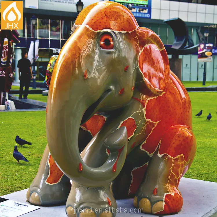 Elephant Statue Model Life Size Animal Sculpture