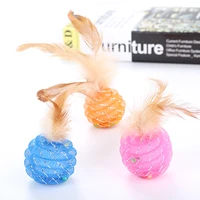 

cat toy ball with feather pet products wholesale in stock fast delivery hot selling high quality cat toy