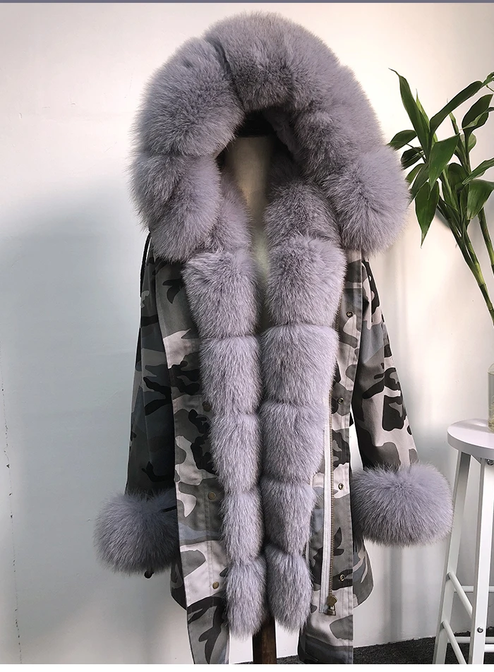 Outwear Camouflage Thick Winter Parka Jacket Removable Fur Lining and Fox Fur Collar Winter Parka Women Alibaba