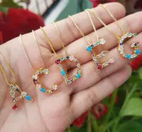 

foxi jewelry gold women men letter M initial alphabet pendant necklace