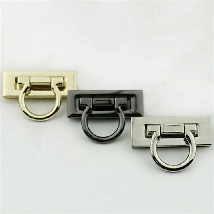 

MeeTee KY630 Handbag Alloy Snap Lock Women Suitcase Twist Lock Clasps DIY Bag Alloy Buckle, Gold silver gun black