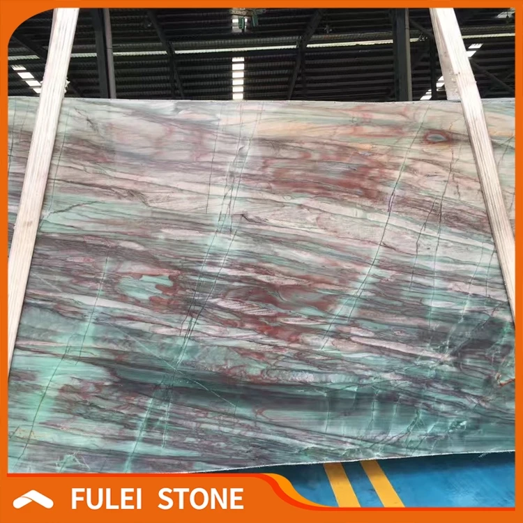 Polished Brazilian Green Quartzite Slab Emerald Queen Quartzite