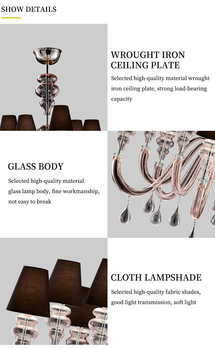 Italy style luxury glass chandelier