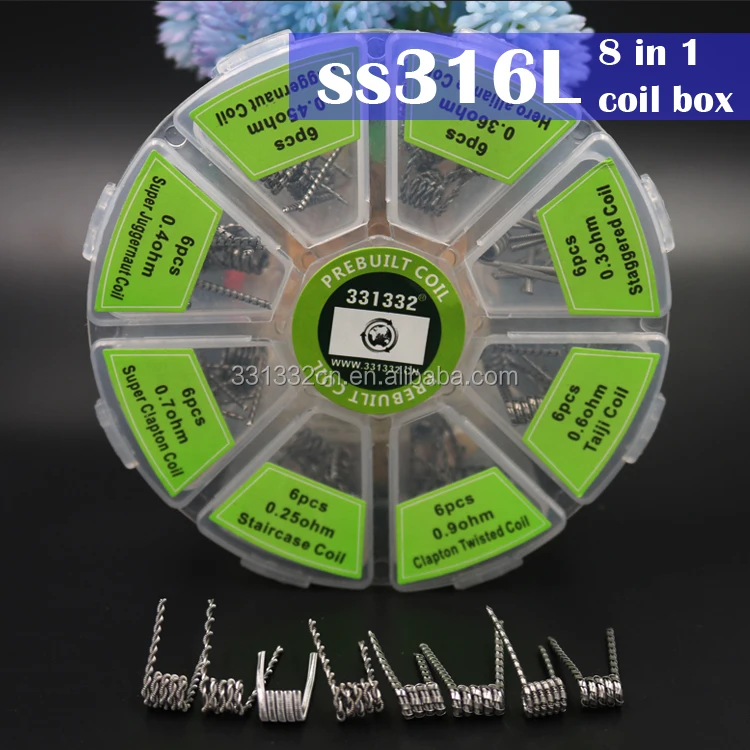 

factory ss316l material 8 in 1 coil box with staircase/ clapton twisted /super c