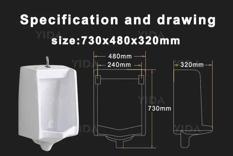 China Manufacture 7016 Square White Ceramic Urinal Bowl Ceramic Urinal