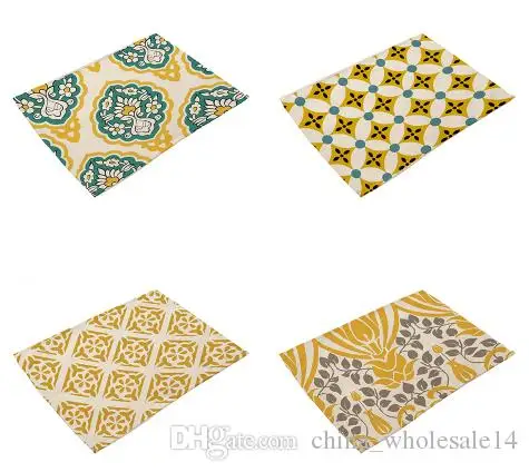 

Placemat Table Mat Geometric Printed For Tables Christmas Heat-insulation Linen Kitchen Dining Pads 42x32cm/17x13'