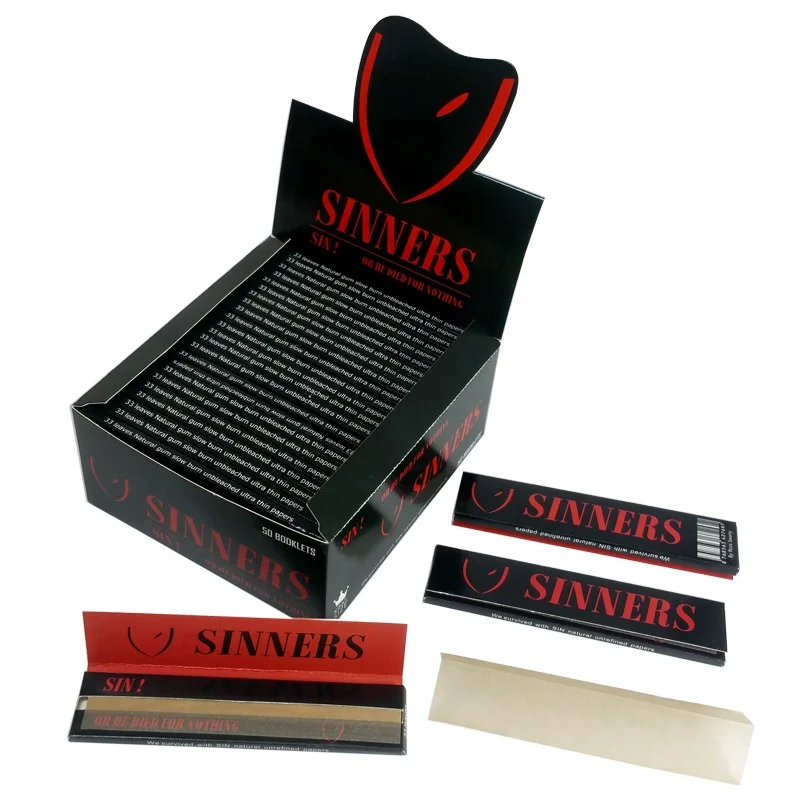

1 box of 50 packs 100% natural gum organic slow burn unbleached unrefined brown rolling paper