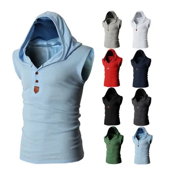hooded sleeveless shirt mens
