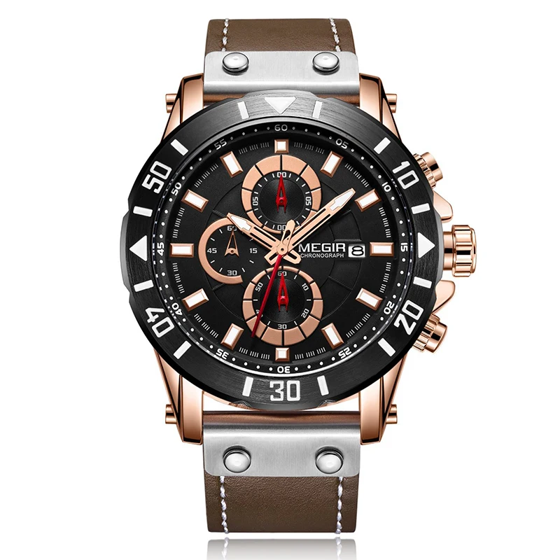 

2018 Megir Men's Sport Watches Top Brand Luxury Reloj Hombre Military Chronograph Wristwatch Relogio Masculino Clock 2081