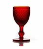 Funny Centerpiece Home Good Thick Stem Pressed Red Colored Wine Glass