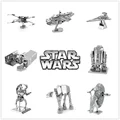 New Miniature Star Wars 3D Metal Puzzle Scale Model R2D2 ATAT X wing Tie Fighter Millennium