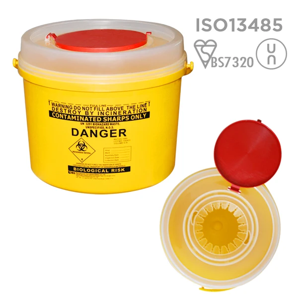 Fda Certified 6l Round Yellow Sharps Bin Box For Used Needles Buy Sharps Container,Sharps