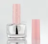 china wholesale nice design square empty clear nail polish bottle with heart shape printed cap